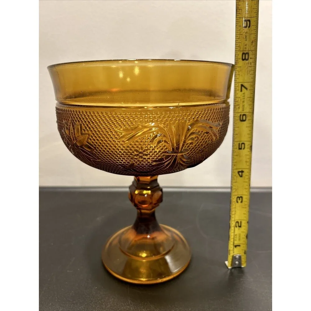 Tiara Sandwich Amber Collection Compote Pedestal Footed Candy Dish